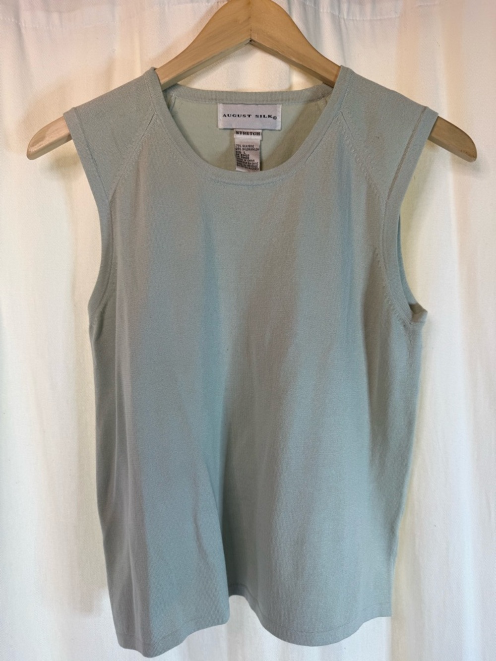 August Silk Sleeveless Crewneck Tank - Pale Green